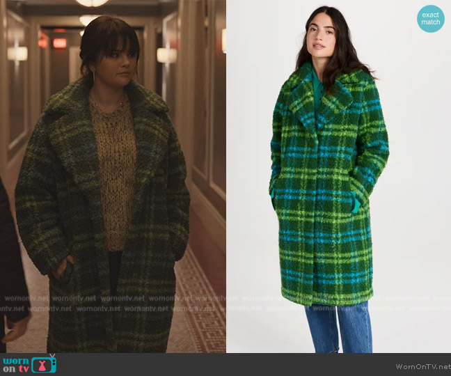 Apparis Tikka Faux Shearling Coat worn by Mabel Mora (Selena Gomez) on Only Murders in the Building
