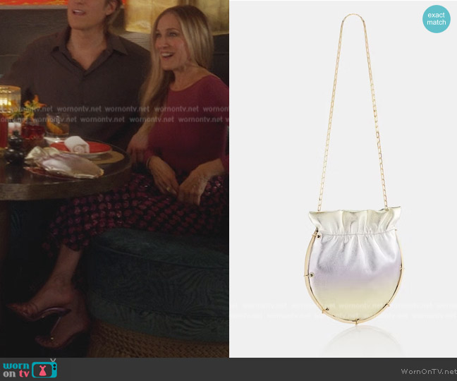 Aquazzura Soho Chain Pouch worn by Carrie Bradshaw (Sarah Jessica Parker) on And Just Like That