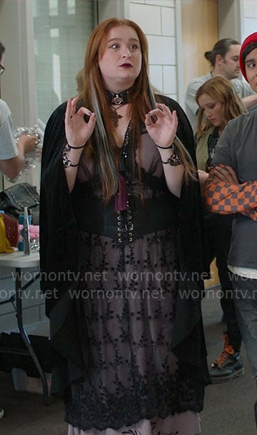 Ashlyn’s sheer black dress on High School Musical The Musical The Series