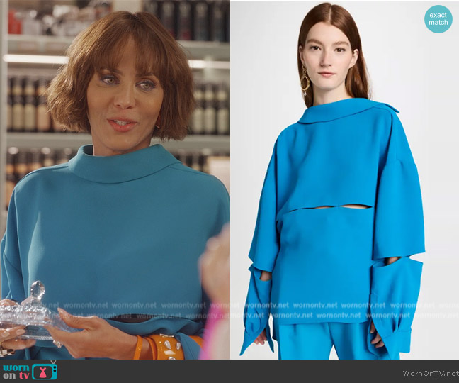 A.W.A.K.E. MODE Shirt with Front, Back and Sleeve Slits worn by Lisa Todd Wexley (Nicole Ari Parker) on And Just Like That
