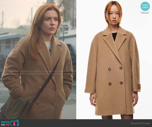 Babaton The Slouch Mid-Length Coat in Cocoa Sand worn by Nancy Drew (Kennedy McMann) on Nancy Drew