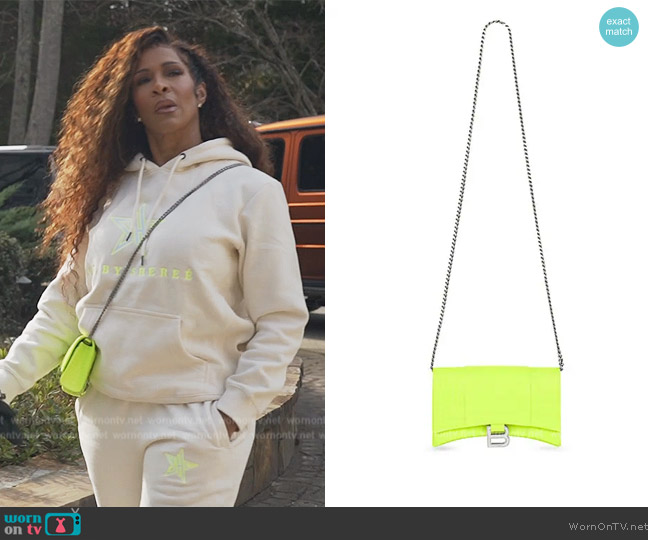 Balenciaga Hourglass Wallet With Chain Crocodile Embossed worn by Sheree Whitefield on The Real Housewives of Atlanta