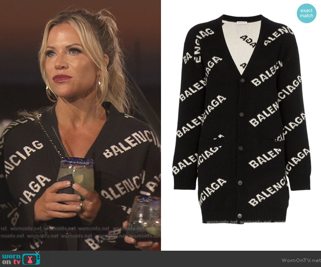Balenciaga Logo Cardigan worn by Jennifer Pedranti on The Real Housewives of Orange County