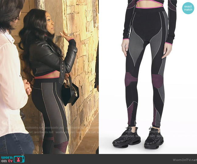 Balmain Moto Paneled Seamless Jersey Leggings worn by Drew Sidora on The Real Housewives of Atlanta