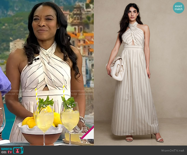 Banana Republic Rhapsody Poplin Maxi Dress worn by Taia Rashid on Today