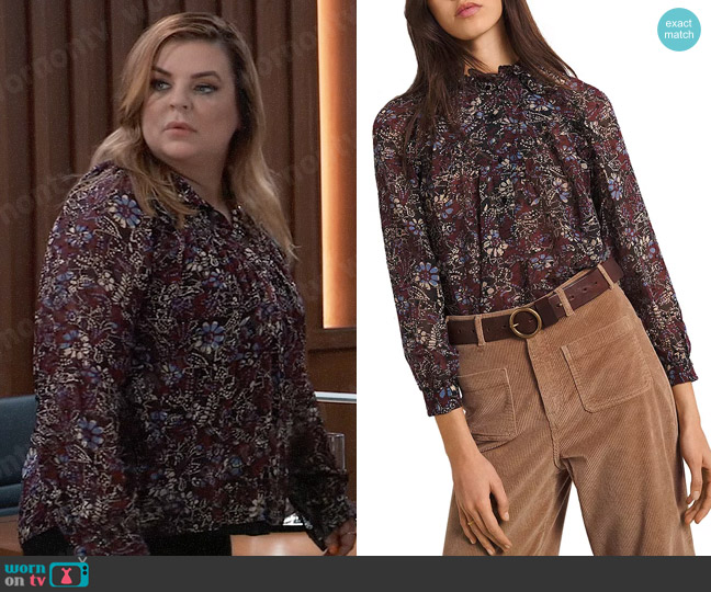 ba&sh Gaelle Blouse worn by Maxie Jones (Kirsten Storms) on General Hospital