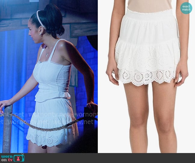 BB Dakota Eyelet You Wont Skirt worn by Gina (Sofia Wylie) on High School Musical The Musical The Series