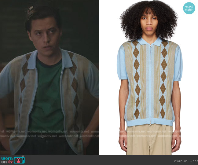 Beams Plus Blue Zip Polo worn by Jughead Jones (Cole Sprouse) on Riverdale
