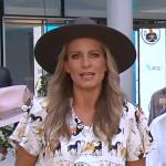 Becky Worley’s white horse print top and western boots on Good Morning America