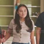 Belly’s striped button down top on The Summer I Turned Pretty