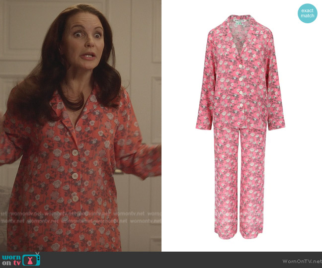 Pajamas in Louis Crepe worn by Charlotte York (Kristin Davis) on And Just Like That