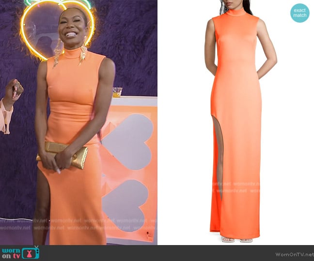 Black Halo Vanity Column Gown worn by Sanya Richards-Ross on The Real Housewives of Atlanta