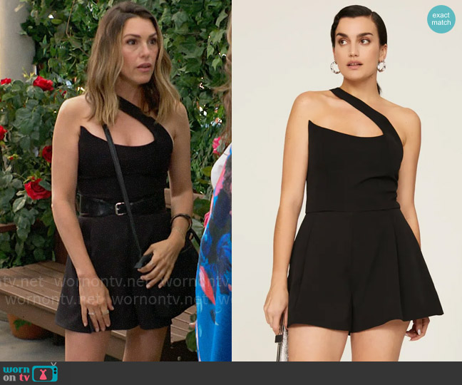 Black Halo Brew Romper worn by Chloe Mitchell (Elizabeth Hendrickson) on The Young and the Restless