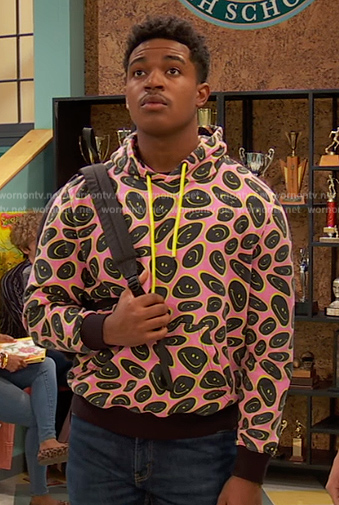 Booker’s pink smiley face hoodie on Ravens Home