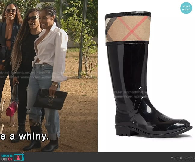 Burberry Rain Boots - Crosshill Housecheck worn by Courtney on The Real Housewives of Atlanta