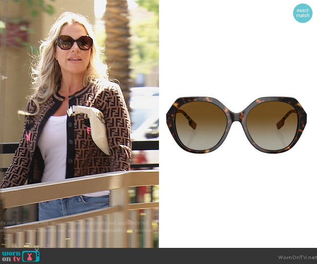 Burberry Vanessa tortoiseshell sunglasses worn by Jennifer Pedranti on The Real Housewives of Orange County