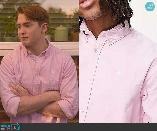 Carhartt Madison Shirt in Soft Pink worn by Nick Nelson (Kit Connor) on Heartstopper