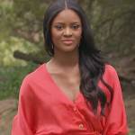 Charity’s red tie sleeve shirtdress on The Bachelorette