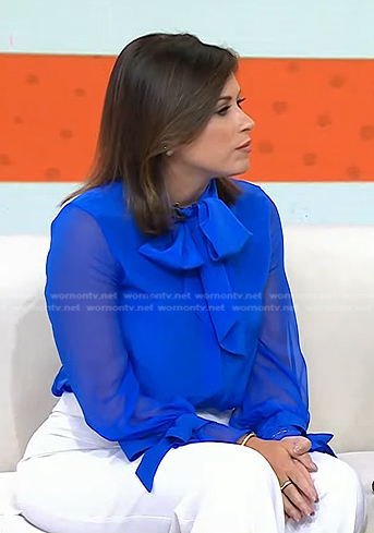 Chloe’s blue tie neck blouse on Today