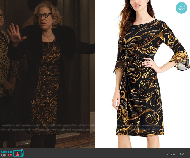 Connected Apparel Printed Midi Shift Dress worn by (Jackie Hoffman) on Only Murders in the Building