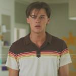 Conrad’s brown and white striped polo shirt on The Summer I Turned Pretty