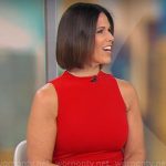 Dana Jacobson’s red sleeveless dress on CBS Mornings