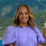 Daphane Carter’s lilac puff sleeve dress on Today