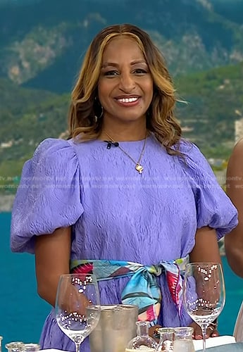 Daphane Carter’s lilac puff sleeve dress on Today