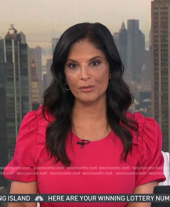 Darlene’s pink puff sleeve dress on Today