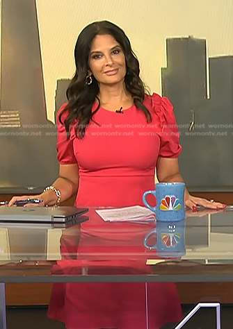 Darlene’s pink puff sleeve dress on Today