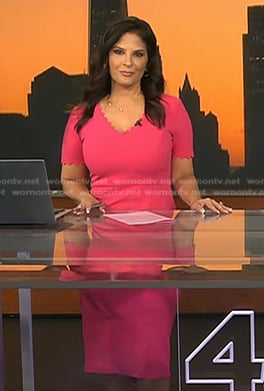 Darlene’s pink scalloped dress on Today