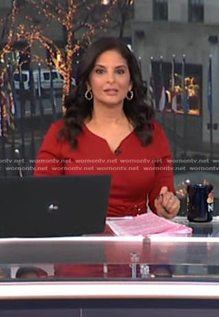 Darlene’s red ring waist detail dress on Today