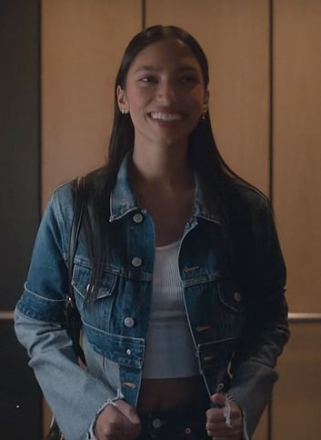 Zaara’s patchwork denim jacket on Grown-ish