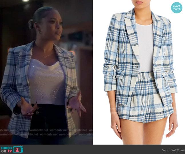 Derek Lam 10 Crosby Ralph Plaid Single-Breasted Jacket worn by (Latto) on Grown-ish