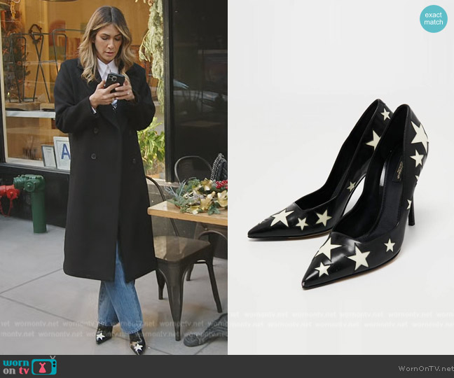 Dolce and Gabbana Black Patent Leather Star Pumps worn by Erin Lichy on The Real Housewives of New York City