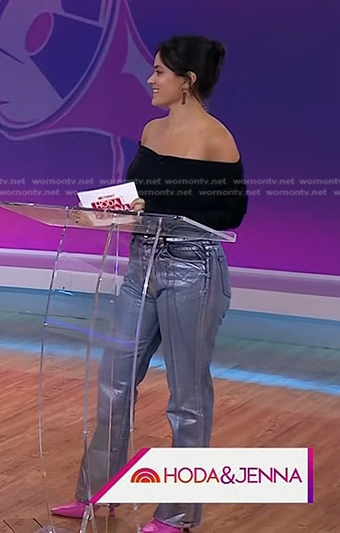 Donna’s metallic jeans on Today