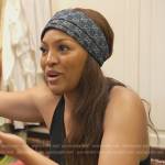 Drew’s Gucci logo denim headband on The Real Housewives of Atlanta