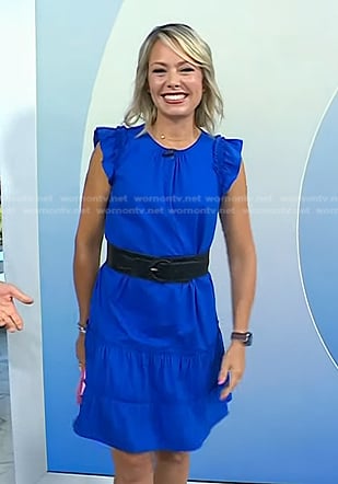 Dylan’s blue flutter sleeve mini dress on Today