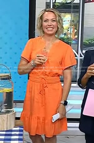 Dylan’s orange tie waist dress on Today