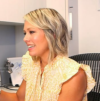 Dylan’s yellow print ruffle top on Today