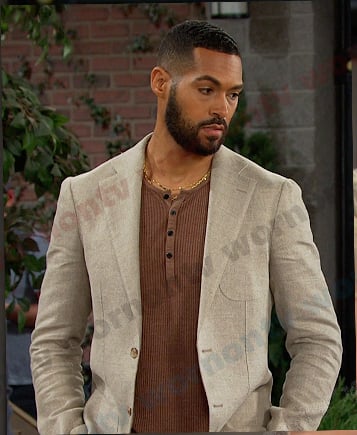 Eli Grant’s beige blazer on Days of our Lives