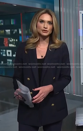Ellison’s navy double breasted blazer on NBC News Daily