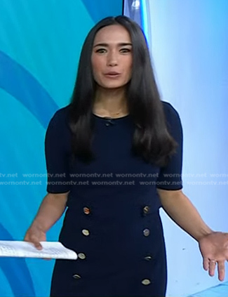 Emilie’s navy button detail dress on Today