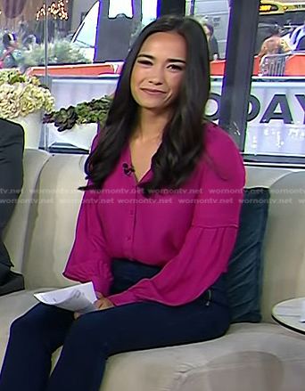 Emilie’s pink v-neck blouse on Today