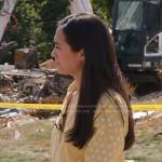 Emilie's yellow print button down shirt on Today