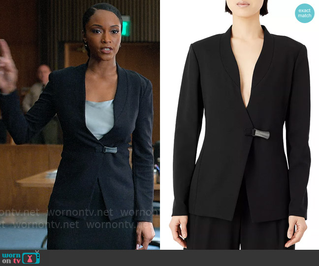 Emporio Armani Single Snap Closure Blazer worn by Lorna Crane (Becki Newton) on The Lincoln Lawyer