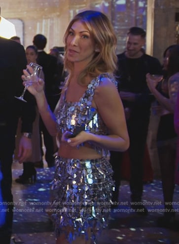 Erin’s silver chain top and mini skirt on The Real Housewives of New York City