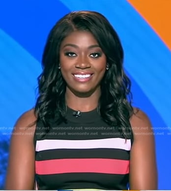 Faith Abubéy’s multicolor striped dress on Good Morning America