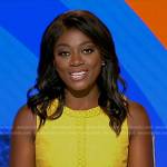 Faith Abubéy’s yellow braided trim dress on Good Morning America