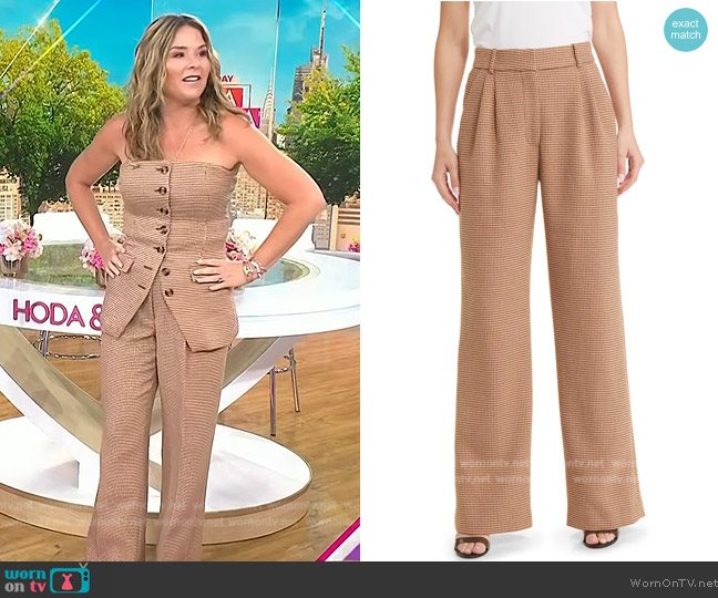 Favorite Daughter Favorite Houndstooth Wide Leg Pants worn by Jenna Bush Hager on Today